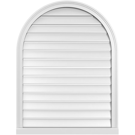 Ekena Millwork Round Top Surface Mount PVC Gable Vent: Functional, w/ 2"W x 2"P Brickmould Sill Frame, 32"W x 42"H GVPRT32X4203SF